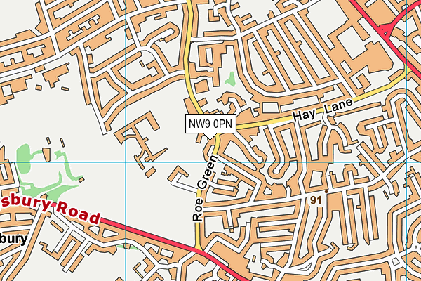 NW9 0PN map - OS VectorMap District (Ordnance Survey)