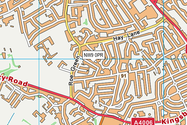 NW9 0PR map - OS VectorMap District (Ordnance Survey)