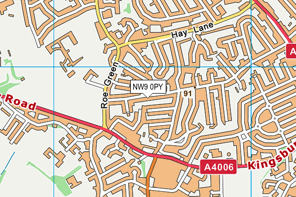 NW9 0PY map - OS VectorMap District (Ordnance Survey)