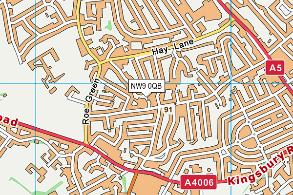 NW9 0QB map - OS VectorMap District (Ordnance Survey)