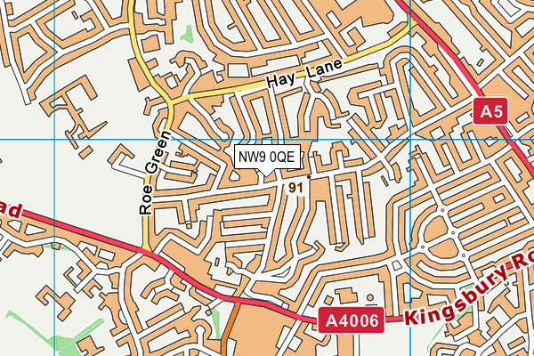 NW9 0QE map - OS VectorMap District (Ordnance Survey)