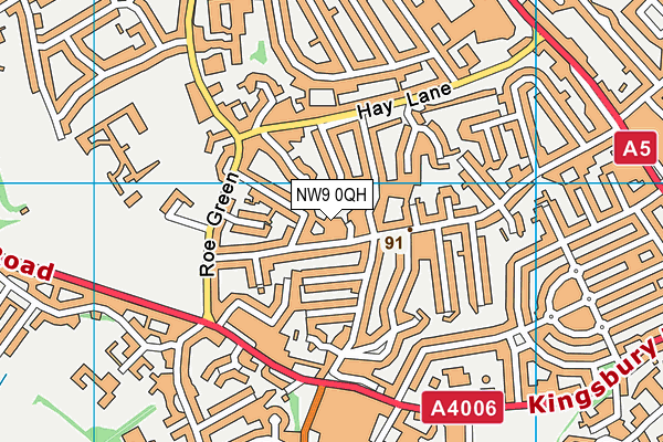 NW9 0QH map - OS VectorMap District (Ordnance Survey)