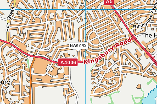 NW9 0RX map - OS VectorMap District (Ordnance Survey)