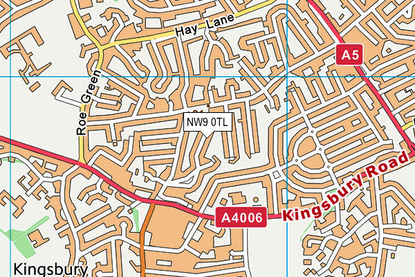 NW9 0TL map - OS VectorMap District (Ordnance Survey)