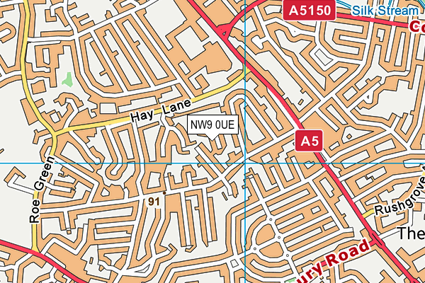 NW9 0UE map - OS VectorMap District (Ordnance Survey)