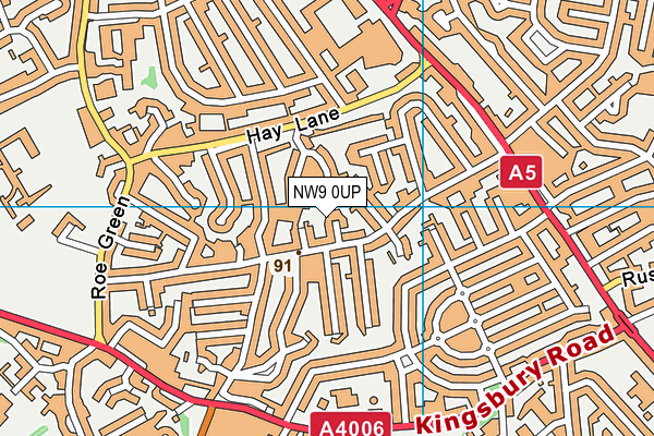 NW9 0UP map - OS VectorMap District (Ordnance Survey)