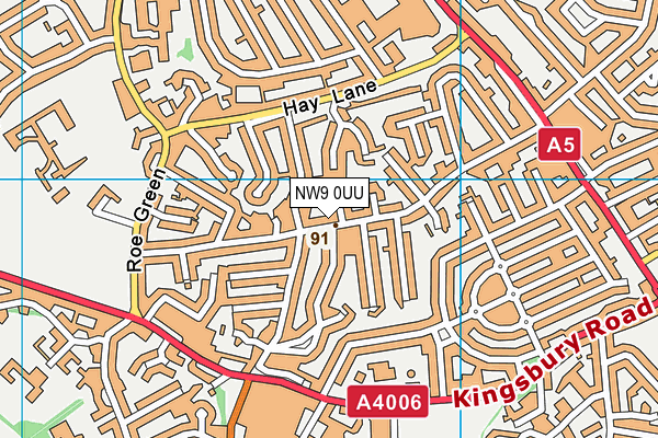 NW9 0UU map - OS VectorMap District (Ordnance Survey)