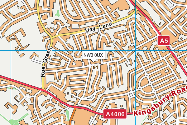 NW9 0UX map - OS VectorMap District (Ordnance Survey)