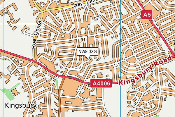 NW9 0XG map - OS VectorMap District (Ordnance Survey)