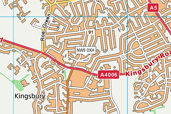 NW9 0XH map - OS VectorMap District (Ordnance Survey)