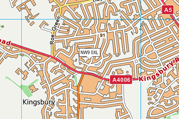 NW9 0XL map - OS VectorMap District (Ordnance Survey)
