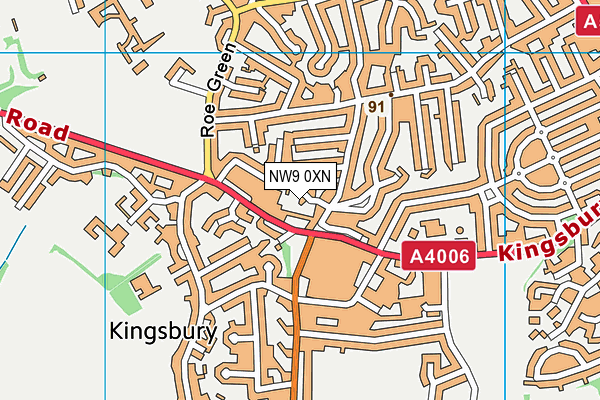 NW9 0XN map - OS VectorMap District (Ordnance Survey)