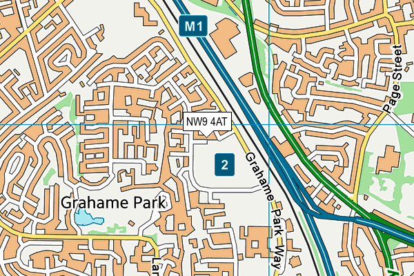 NW9 4AT map - OS VectorMap District (Ordnance Survey)