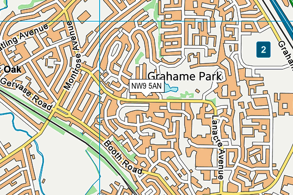 NW9 5AN map - OS VectorMap District (Ordnance Survey)