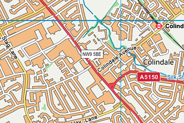 NW9 5BE map - OS VectorMap District (Ordnance Survey)