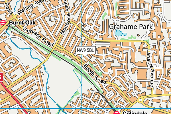 NW9 5BL map - OS VectorMap District (Ordnance Survey)