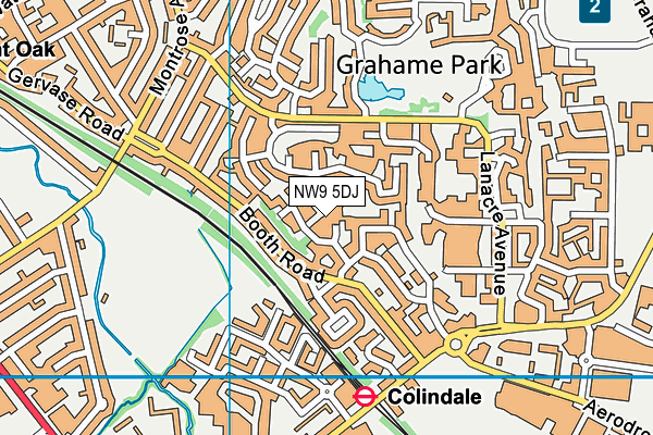 NW9 5DJ map - OS VectorMap District (Ordnance Survey)