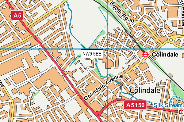 NW9 5EE map - OS VectorMap District (Ordnance Survey)