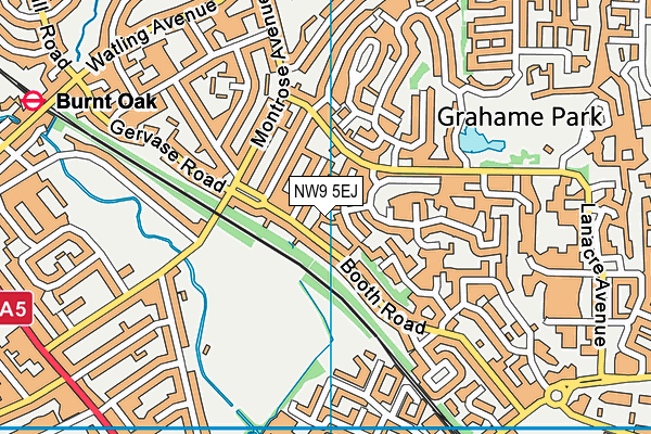 NW9 5EJ map - OS VectorMap District (Ordnance Survey)