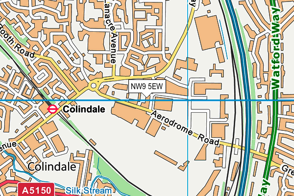 NW9 5EW map - OS VectorMap District (Ordnance Survey)