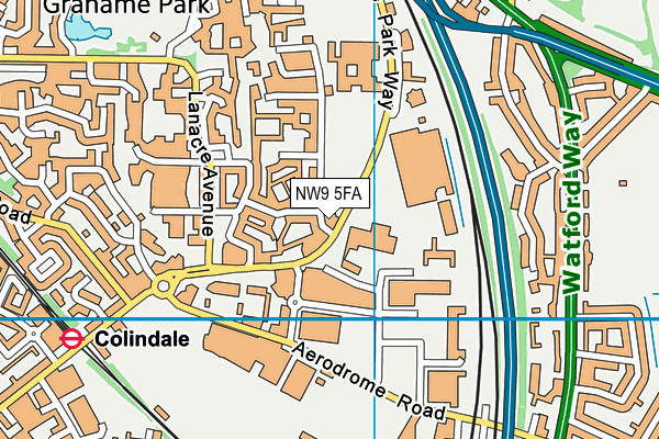 NW9 5FA map - OS VectorMap District (Ordnance Survey)