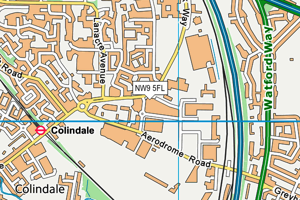 NW9 5FL map - OS VectorMap District (Ordnance Survey)