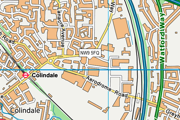 NW9 5FQ map - OS VectorMap District (Ordnance Survey)