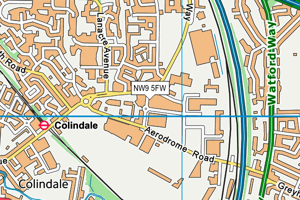 NW9 5FW map - OS VectorMap District (Ordnance Survey)