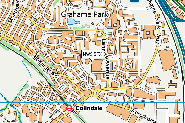 NW9 5FX map - OS VectorMap District (Ordnance Survey)
