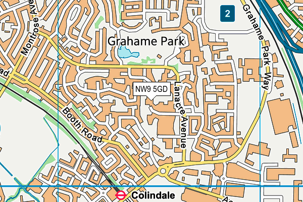 NW9 5GD map - OS VectorMap District (Ordnance Survey)