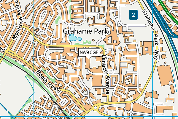 NW9 5GF map - OS VectorMap District (Ordnance Survey)