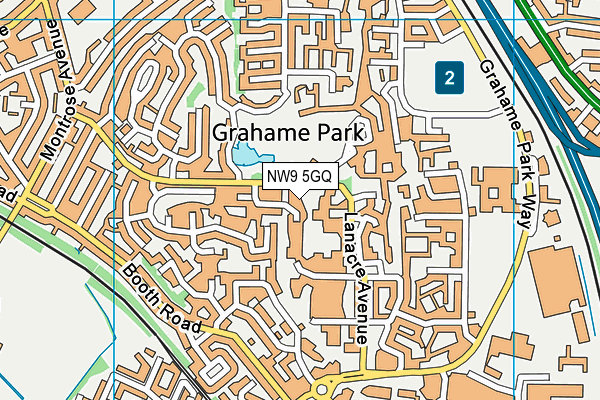 NW9 5GQ map - OS VectorMap District (Ordnance Survey)