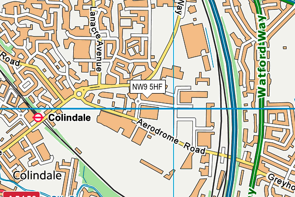 NW9 5HF map - OS VectorMap District (Ordnance Survey)