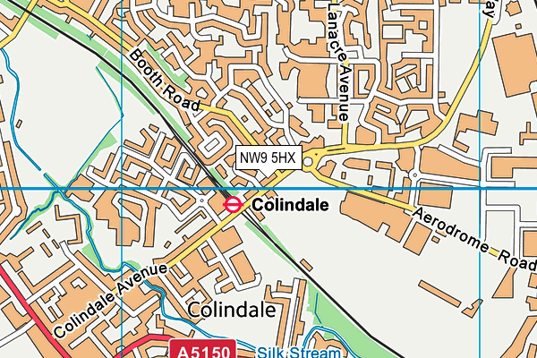 NW9 5HX map - OS VectorMap District (Ordnance Survey)