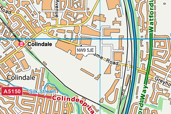 NW9 5JE map - OS VectorMap District (Ordnance Survey)