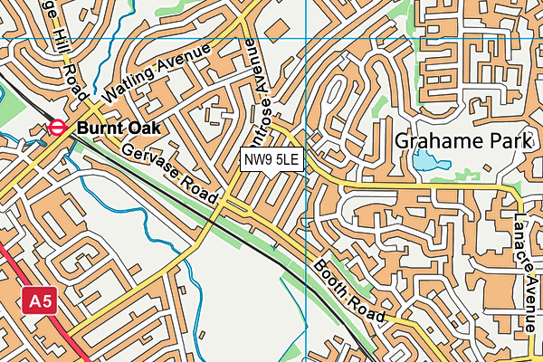 NW9 5LE map - OS VectorMap District (Ordnance Survey)