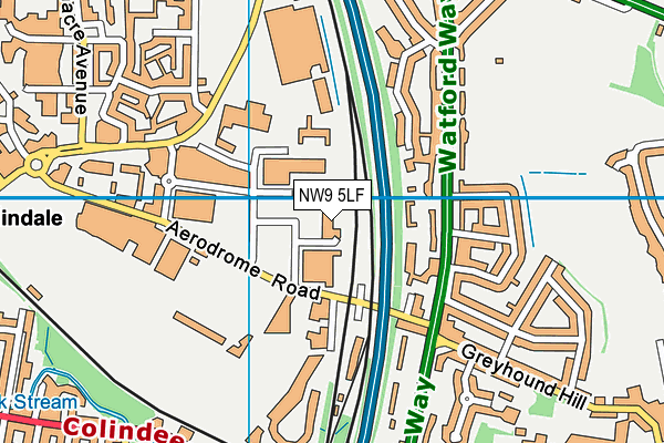 NW9 5LF map - OS VectorMap District (Ordnance Survey)