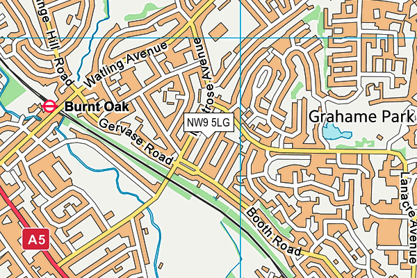 NW9 5LG map - OS VectorMap District (Ordnance Survey)