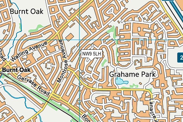 NW9 5LH map - OS VectorMap District (Ordnance Survey)