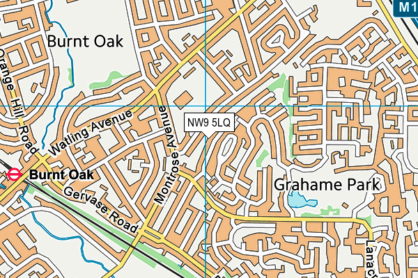 NW9 5LQ map - OS VectorMap District (Ordnance Survey)