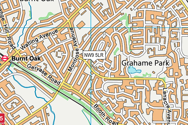 NW9 5LR map - OS VectorMap District (Ordnance Survey)