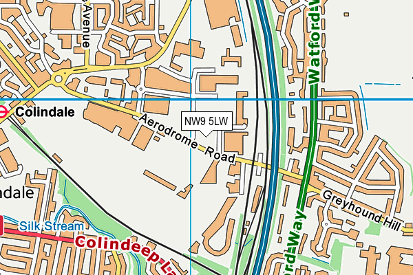 NW9 5LW map - OS VectorMap District (Ordnance Survey)