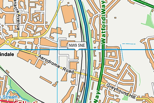 NW9 5NE map - OS VectorMap District (Ordnance Survey)