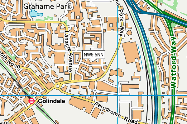 NW9 5NN map - OS VectorMap District (Ordnance Survey)