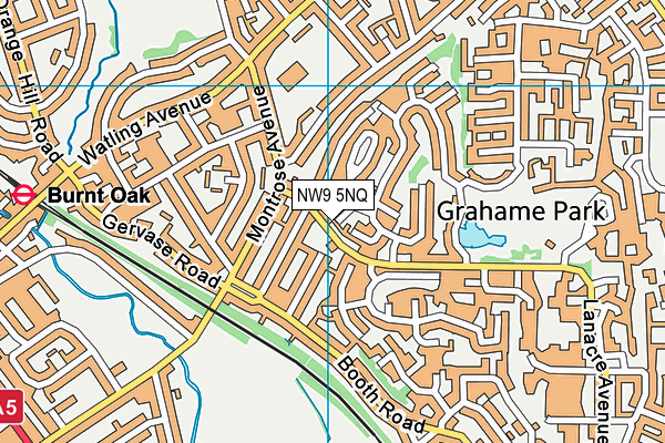 NW9 5NQ map - OS VectorMap District (Ordnance Survey)