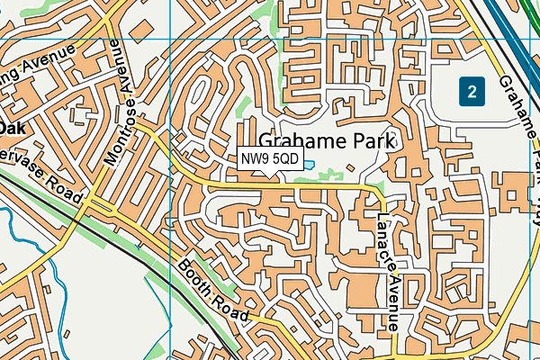 NW9 5QD map - OS VectorMap District (Ordnance Survey)