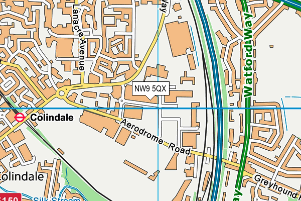 NW9 5QX map - OS VectorMap District (Ordnance Survey)