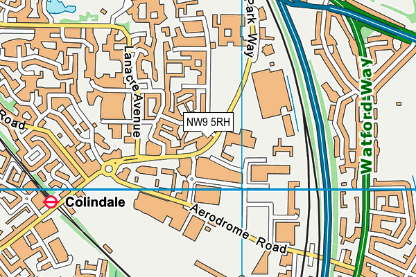 NW9 5RH map - OS VectorMap District (Ordnance Survey)
