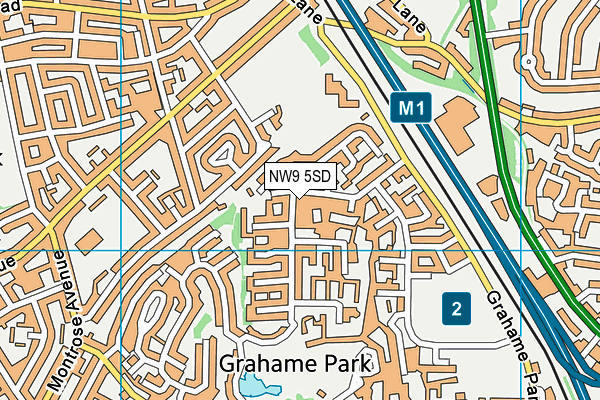 NW9 5SD map - OS VectorMap District (Ordnance Survey)