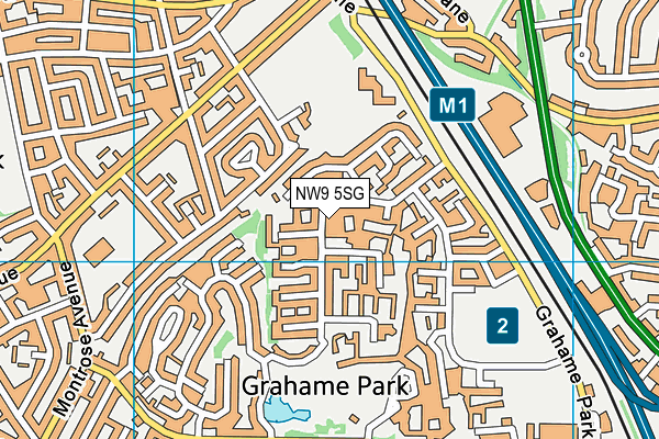 NW9 5SG map - OS VectorMap District (Ordnance Survey)